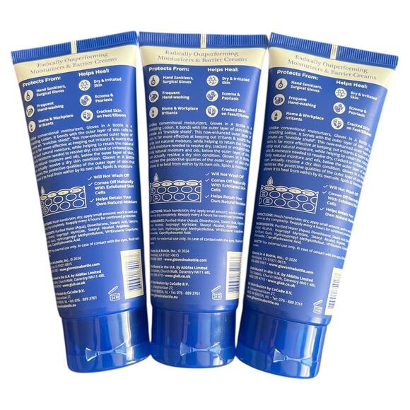 Lot 3 Gloves In A Bottle Hand Shielding Lotion 3.4 Oz - Picture 4 of 4